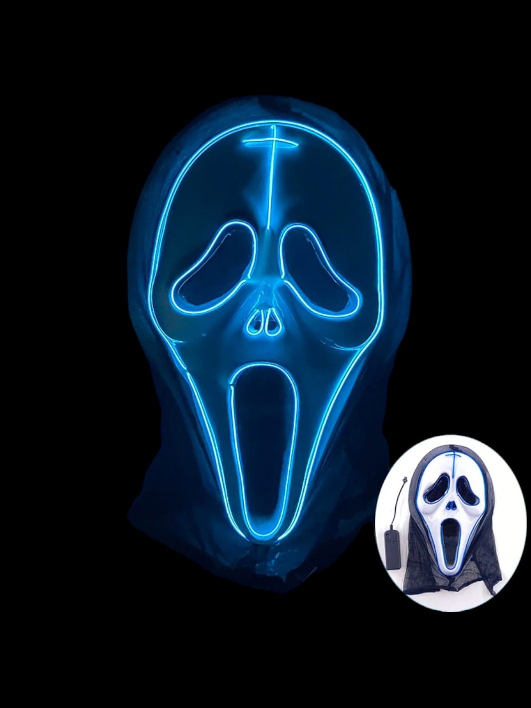 Masque Led | Scream<br>Bleu